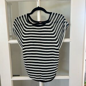 FREE PEOPLE Slinky Baby Tee in Black and White Stripe